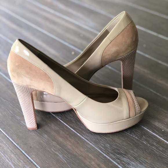 White House Black Market Shoes - White House Black Market Beige Platform Heel 10